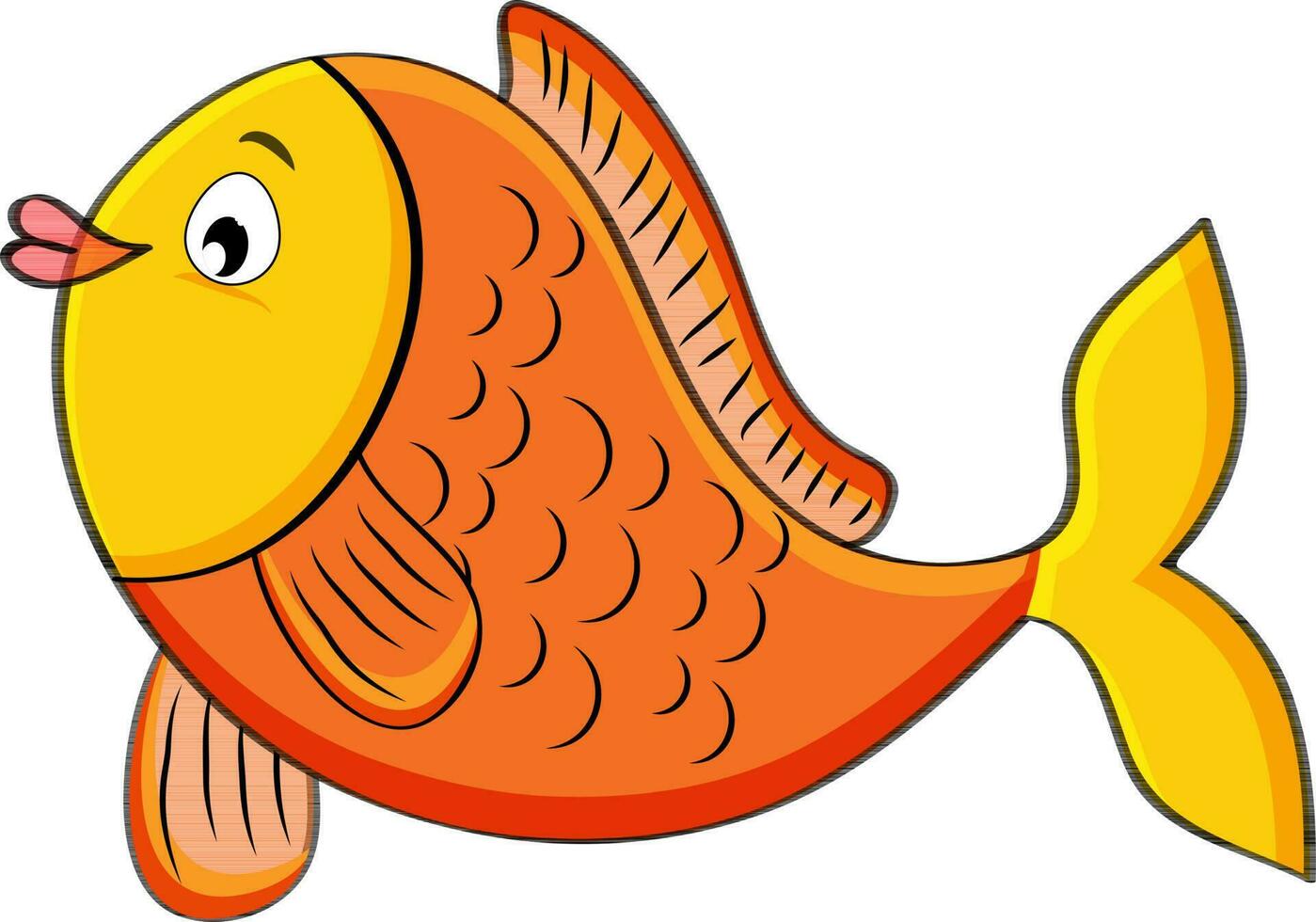 Art of fish making on white background. vector