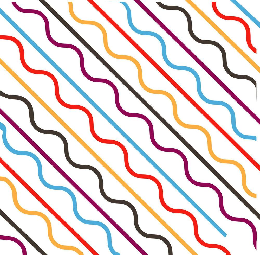 Illustration of colorful wave and stright line. vector