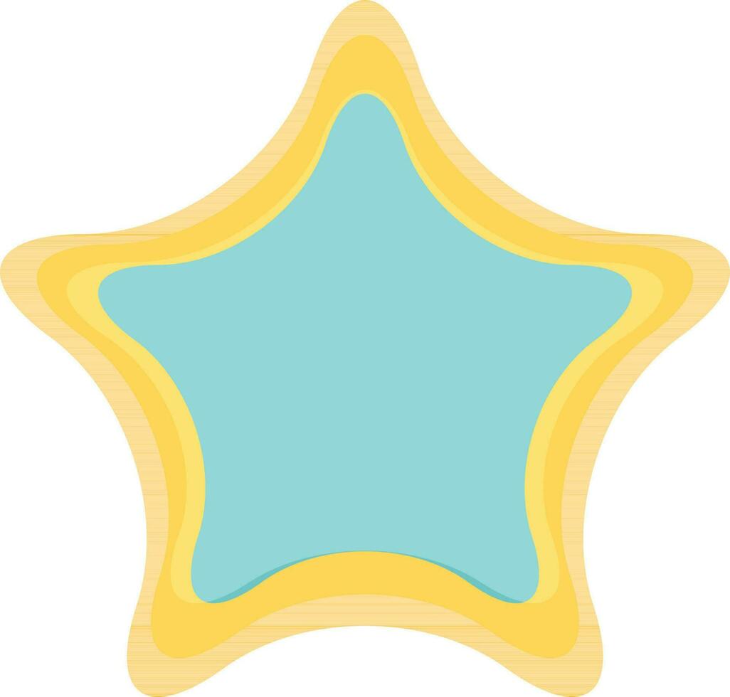 Illustraition of blue star with yellow border. vector