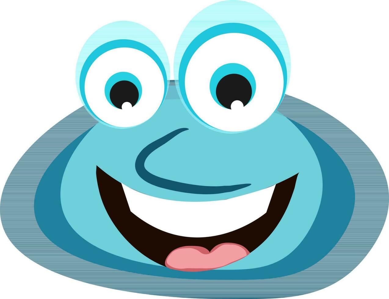 Happy blue tortise smile face. vector