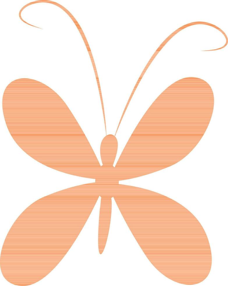 Illustration of style design with orange butterfly on white background. vector