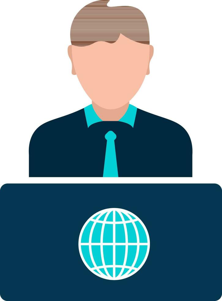 Character of man speaking news. vector