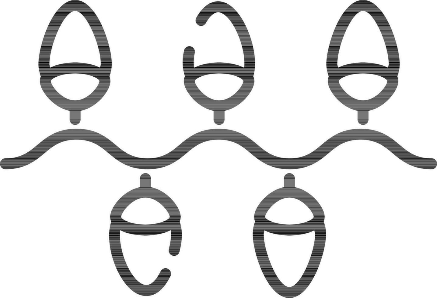 Lighting garland icon in line art. vector