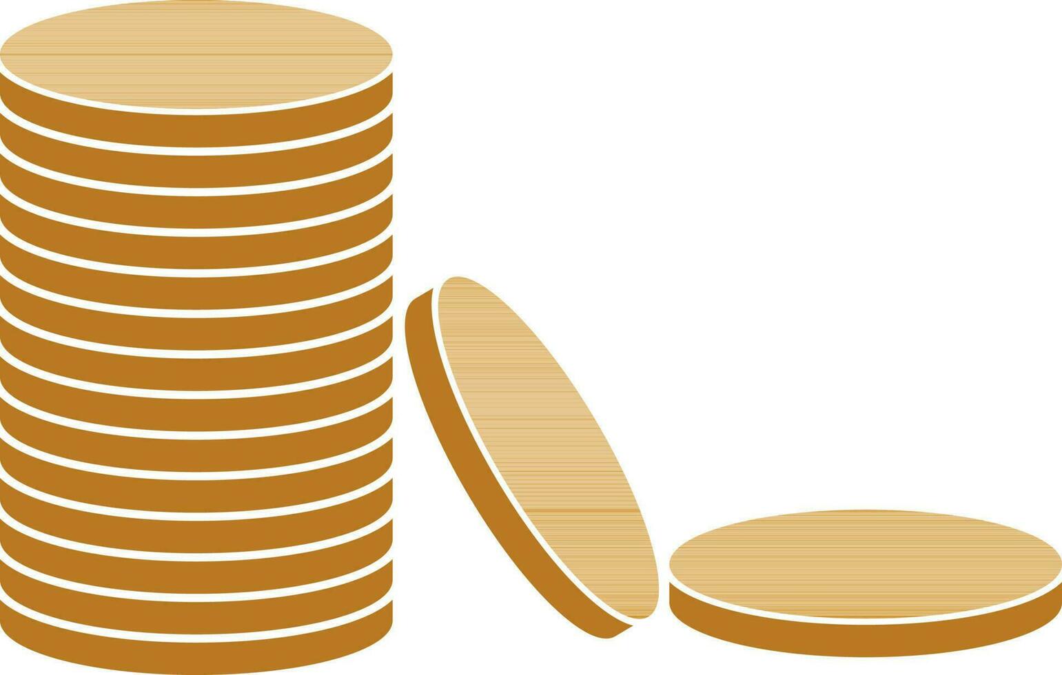 Flat style yellow stack of coin. vector