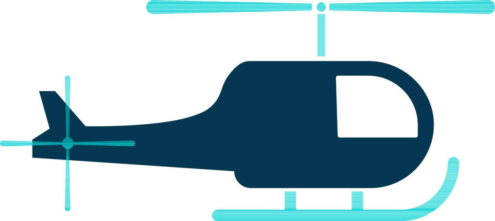 Blue helicopter on white background. vector