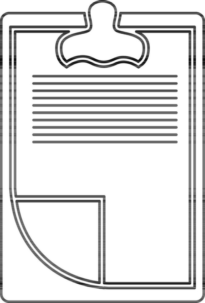 Black line art blank document sheet icon. vector