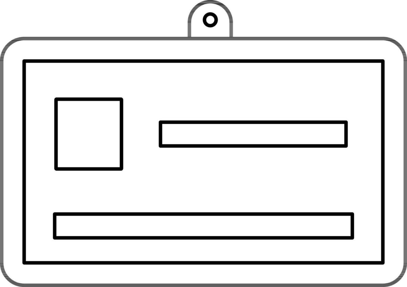 Black line art illustration of a ID card. vector