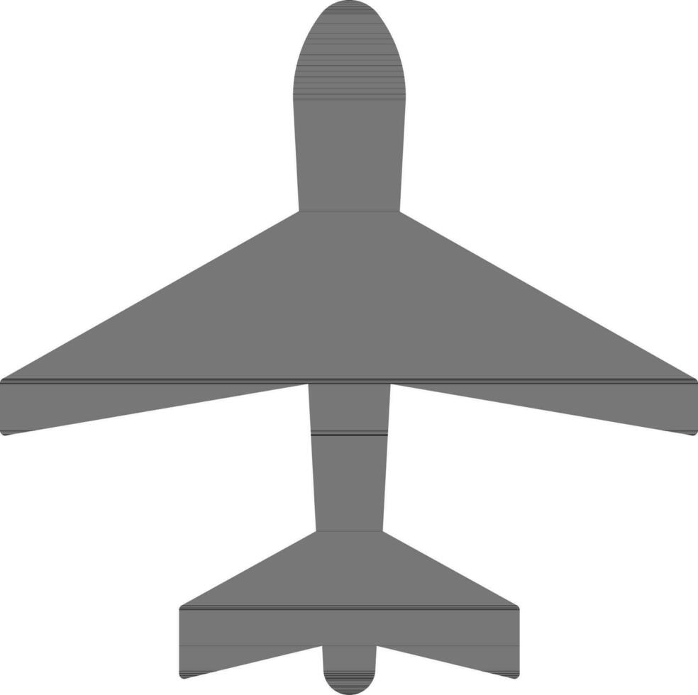 Black plane on white background. vector