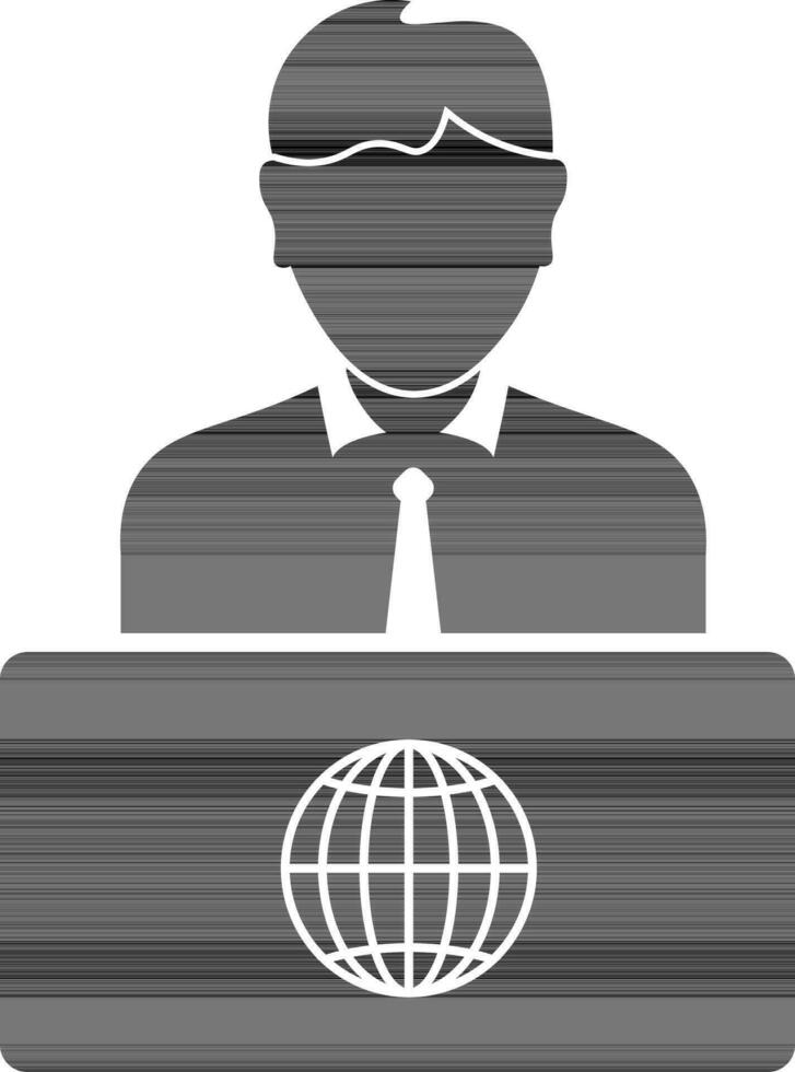 personaje de hombre Hablando noticias. vector