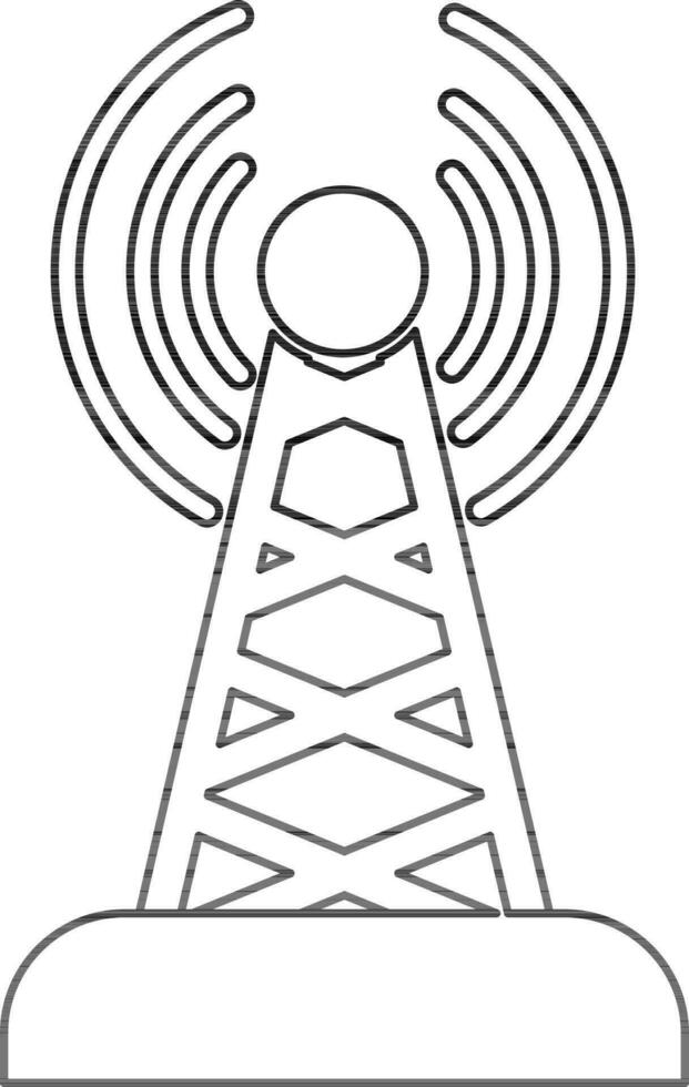 Isolated line art antenna on white background. vector