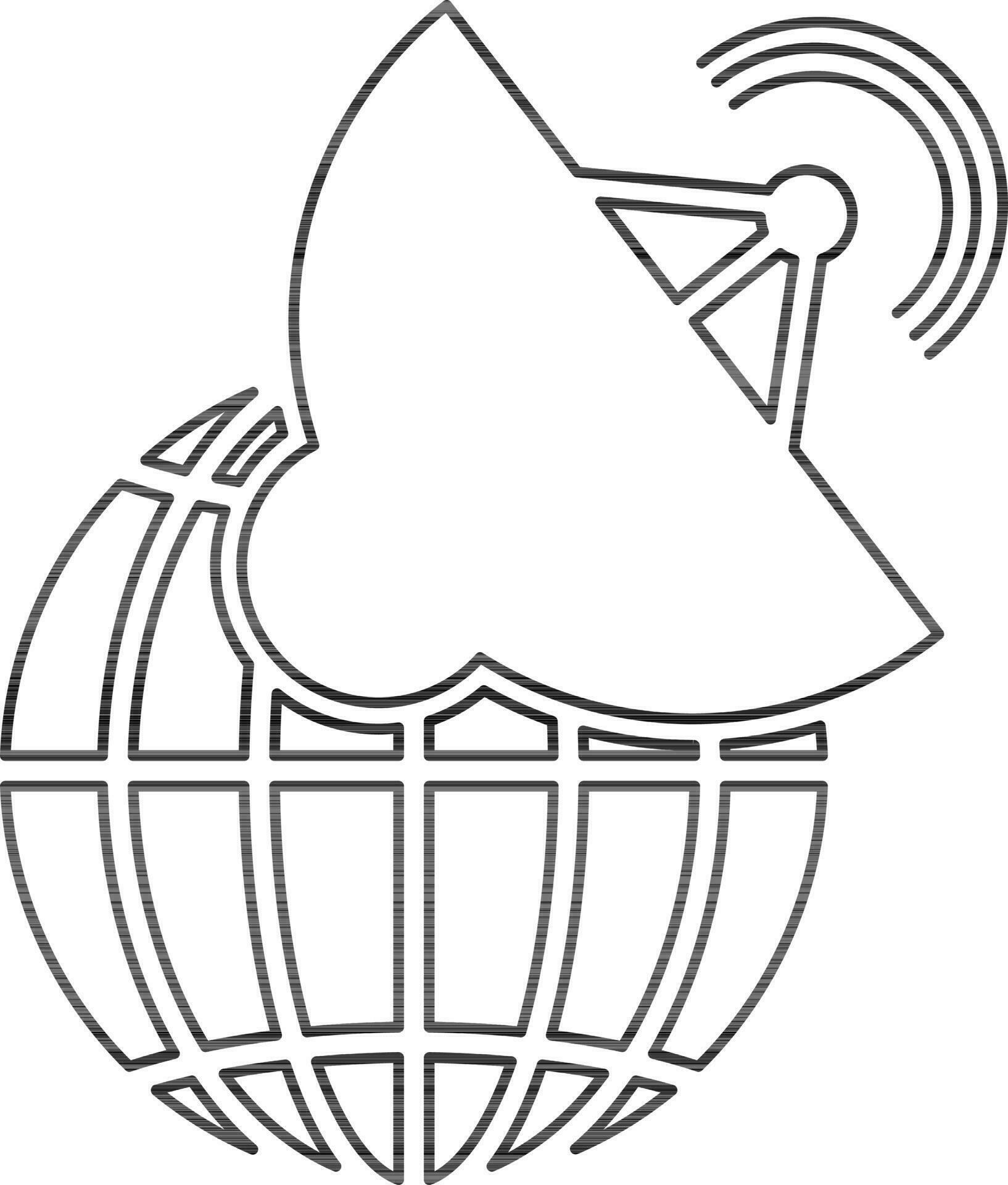 Satellite with globe in flat style. 24330634 Vector Art at Vecteezy