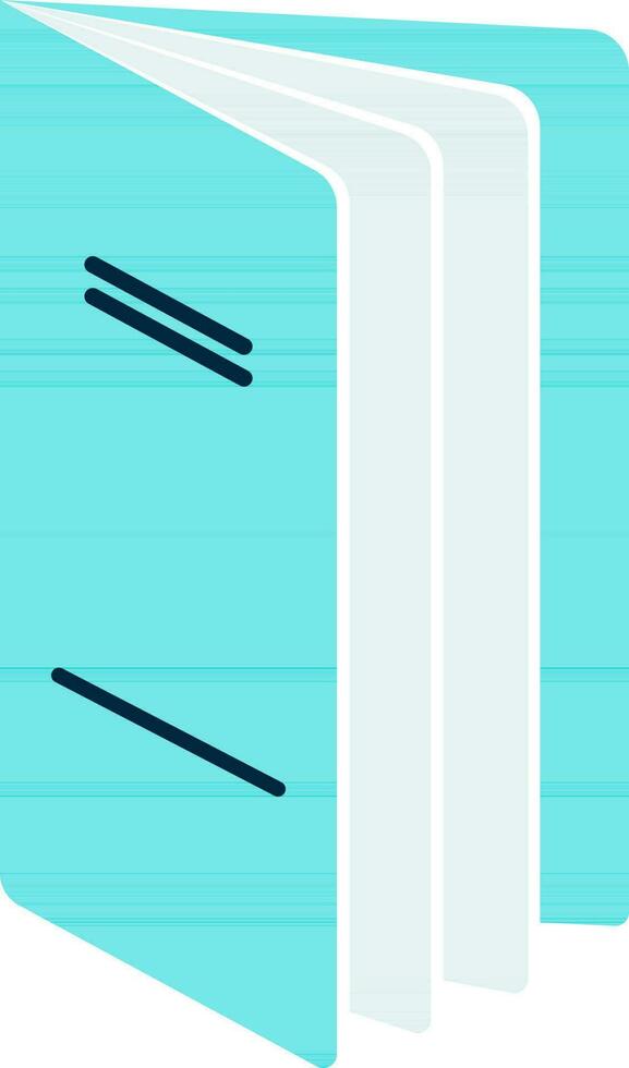 Flat style illustration of blue blank book. vector