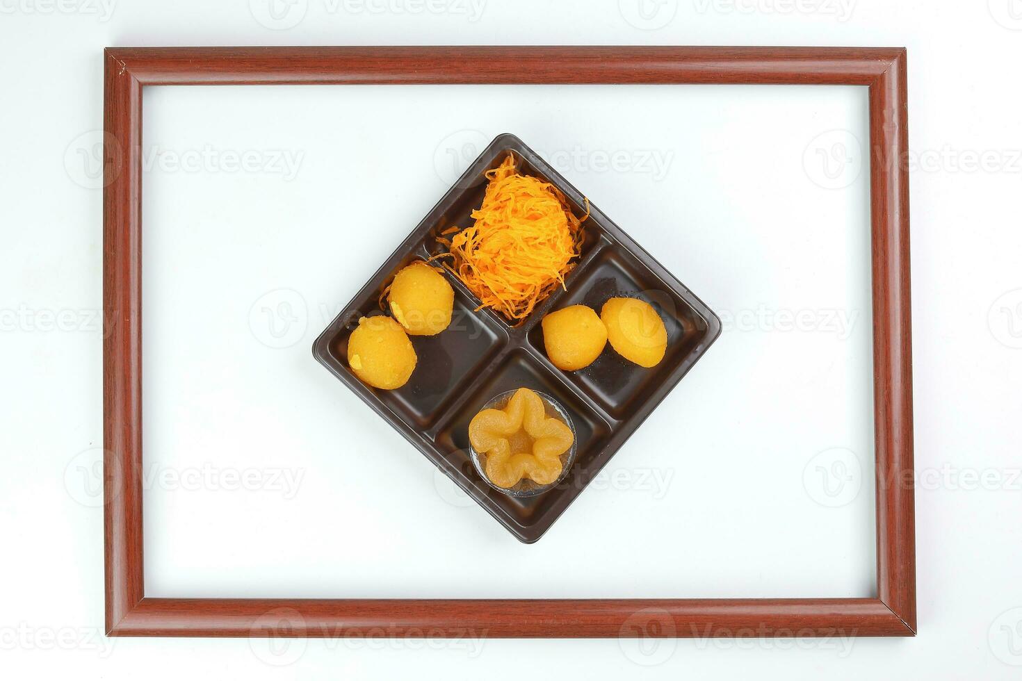 Thai traditional desserts mix variety Thong Yod Med Kanoon Foy Thong photo