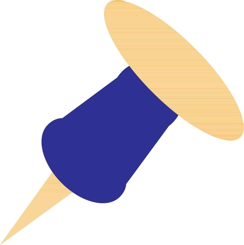 Push pin icon in color for office work. vector