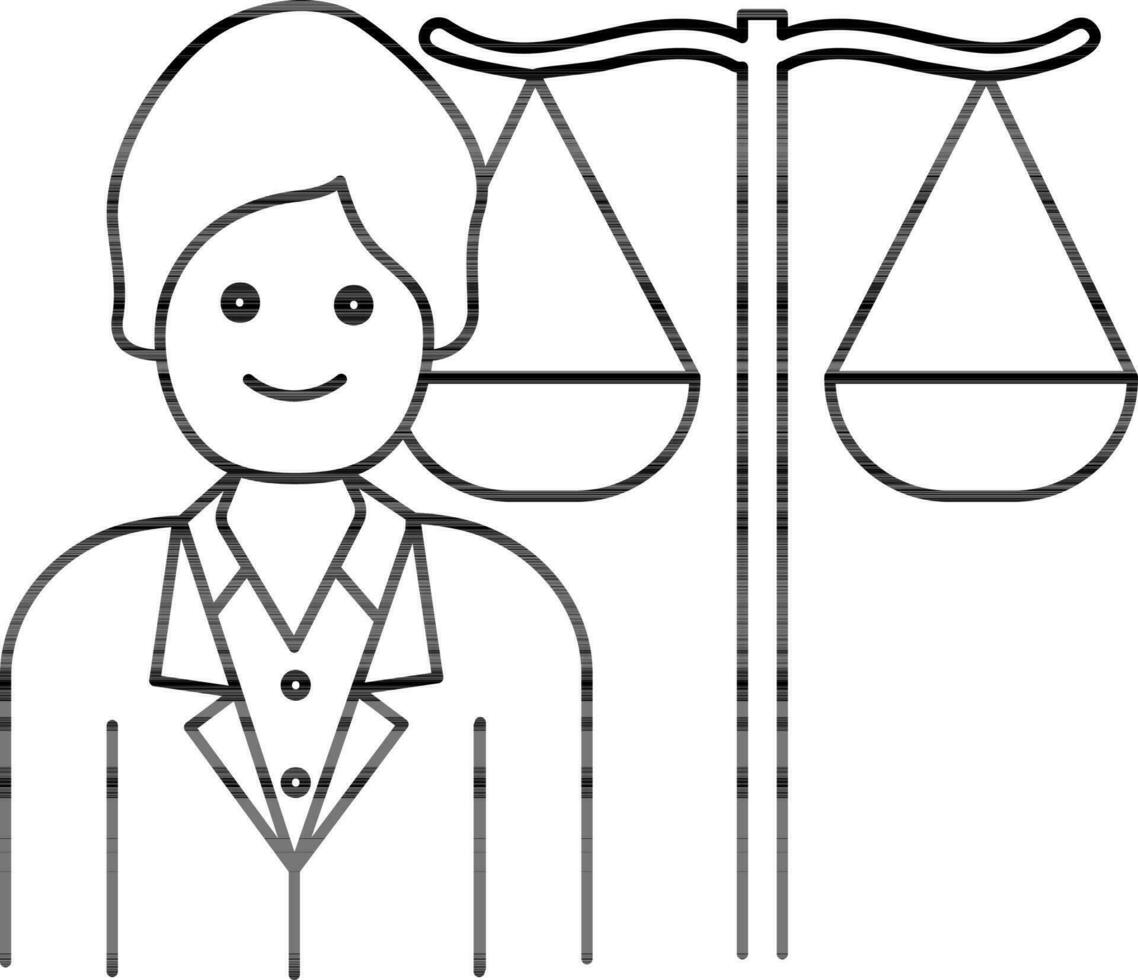 Line Art Illustration of Lawyer Icon. vector