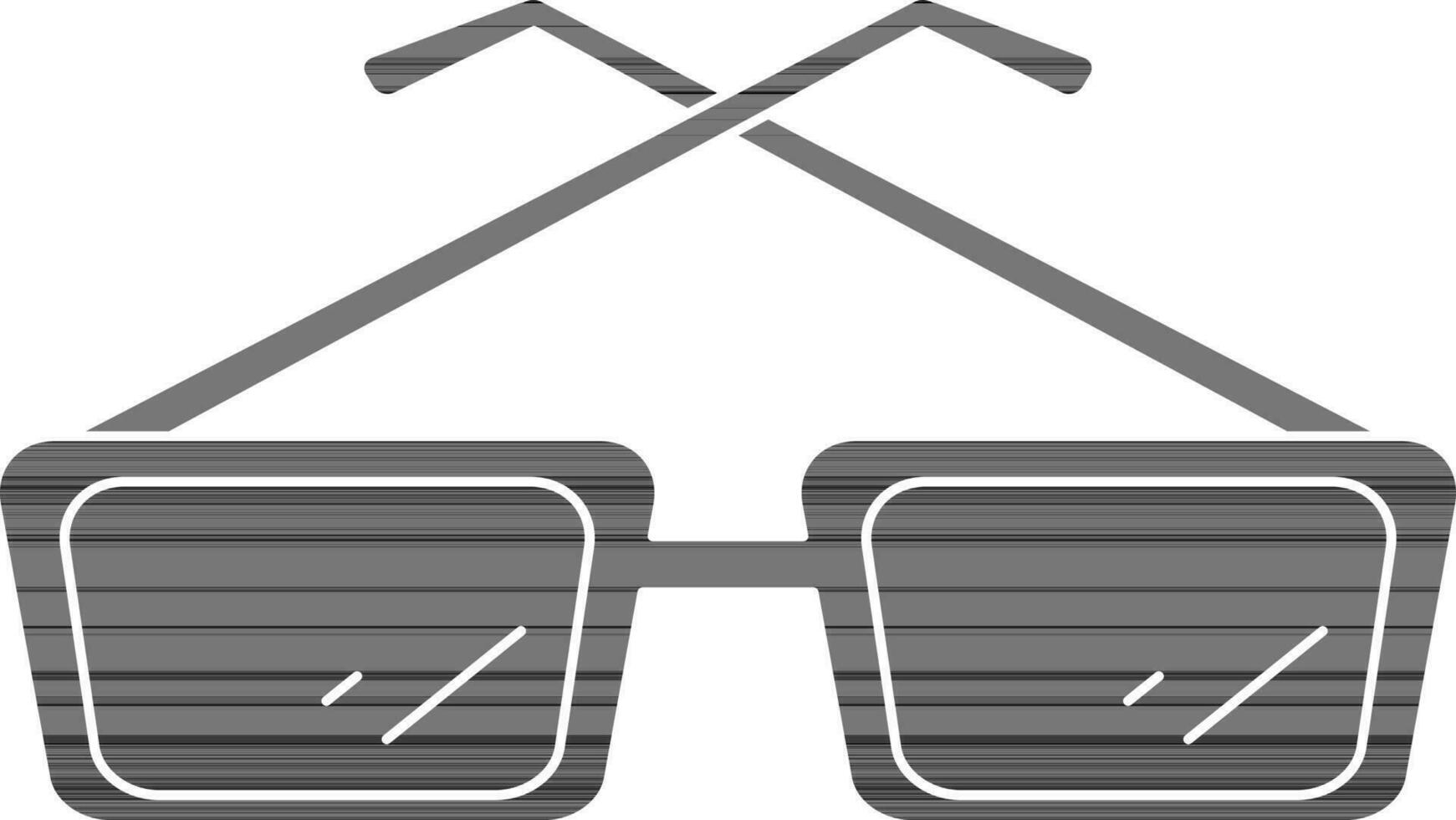 Illustration of spectacles icon for eye in glyph. vector