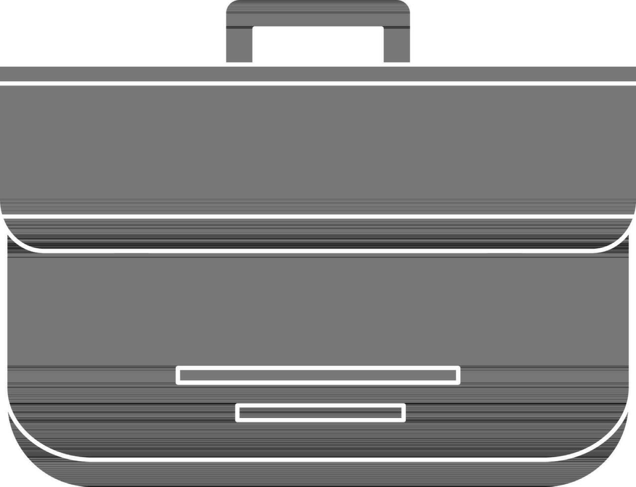 Briefcase icon with handle in glyph style. vector