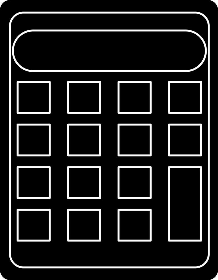 Glyph style of calculator icon for office work. vector