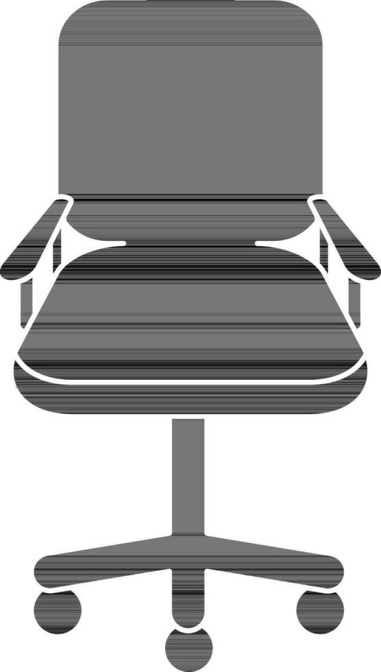 Illustration of rolling chair icon for sitting in glyph style. vector