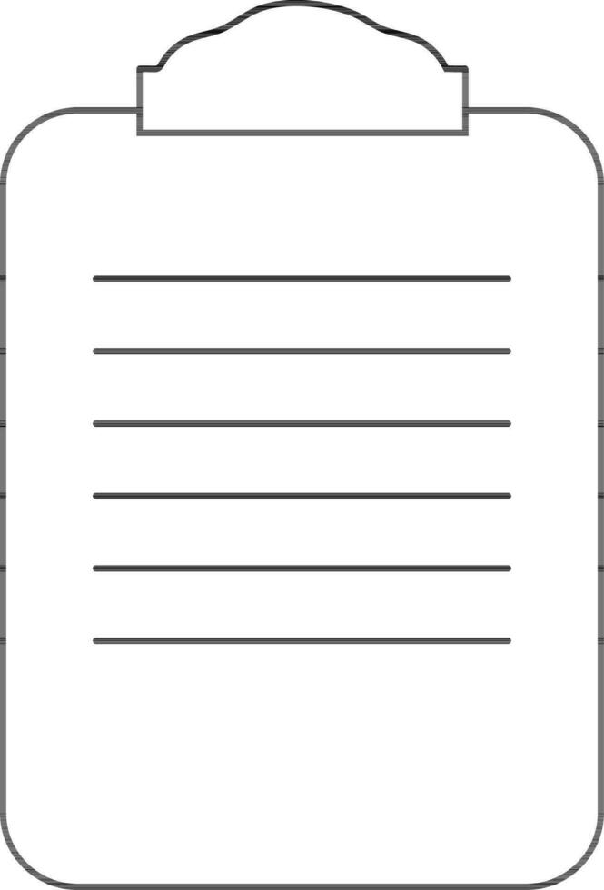Clipboard icon with paper in stroke for office concept. vector