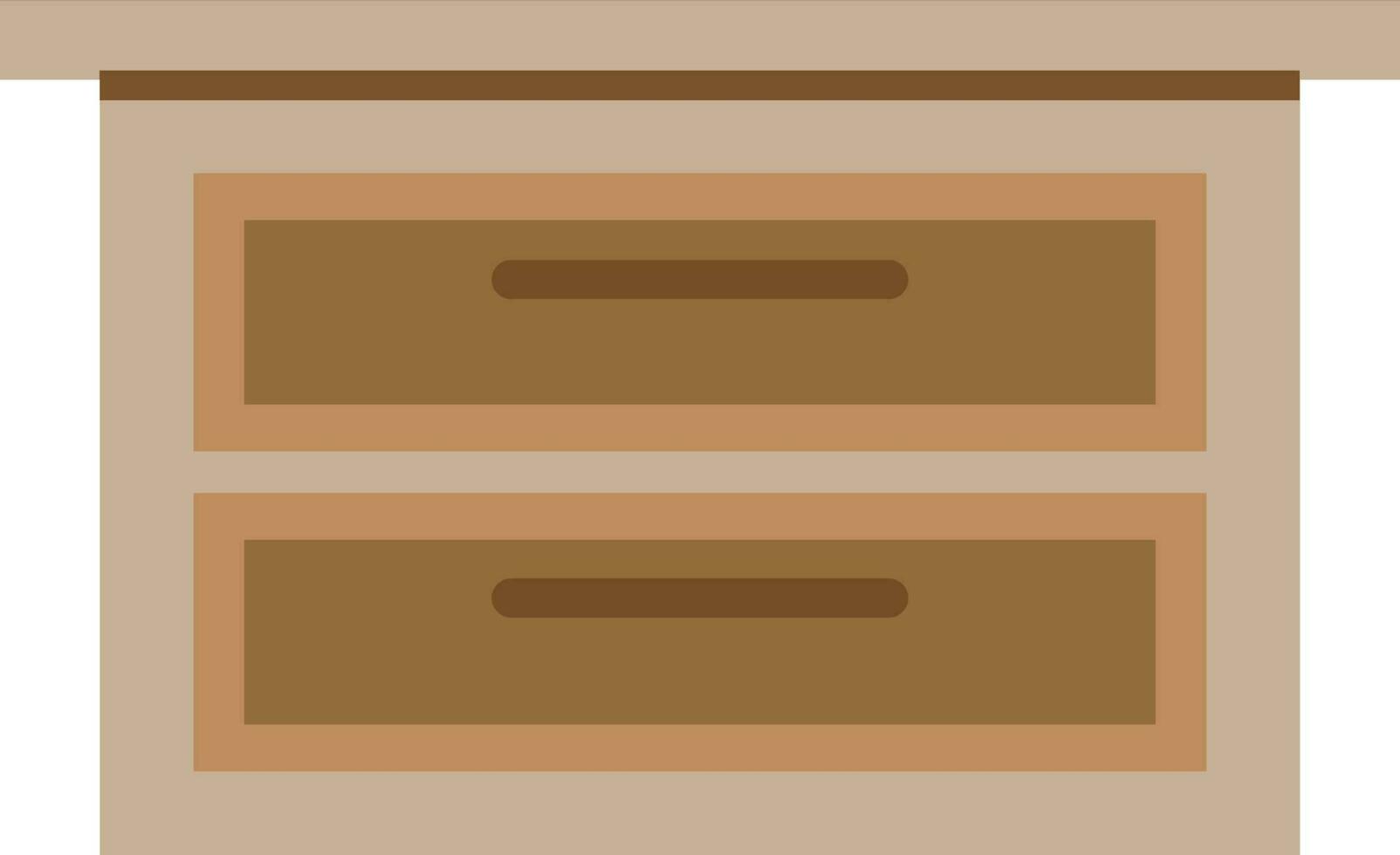 Flat illustration of wooden cabinet. vector