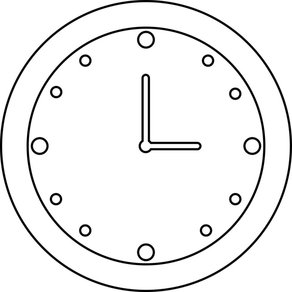 Wall clock icon in stroke for watching time. vector