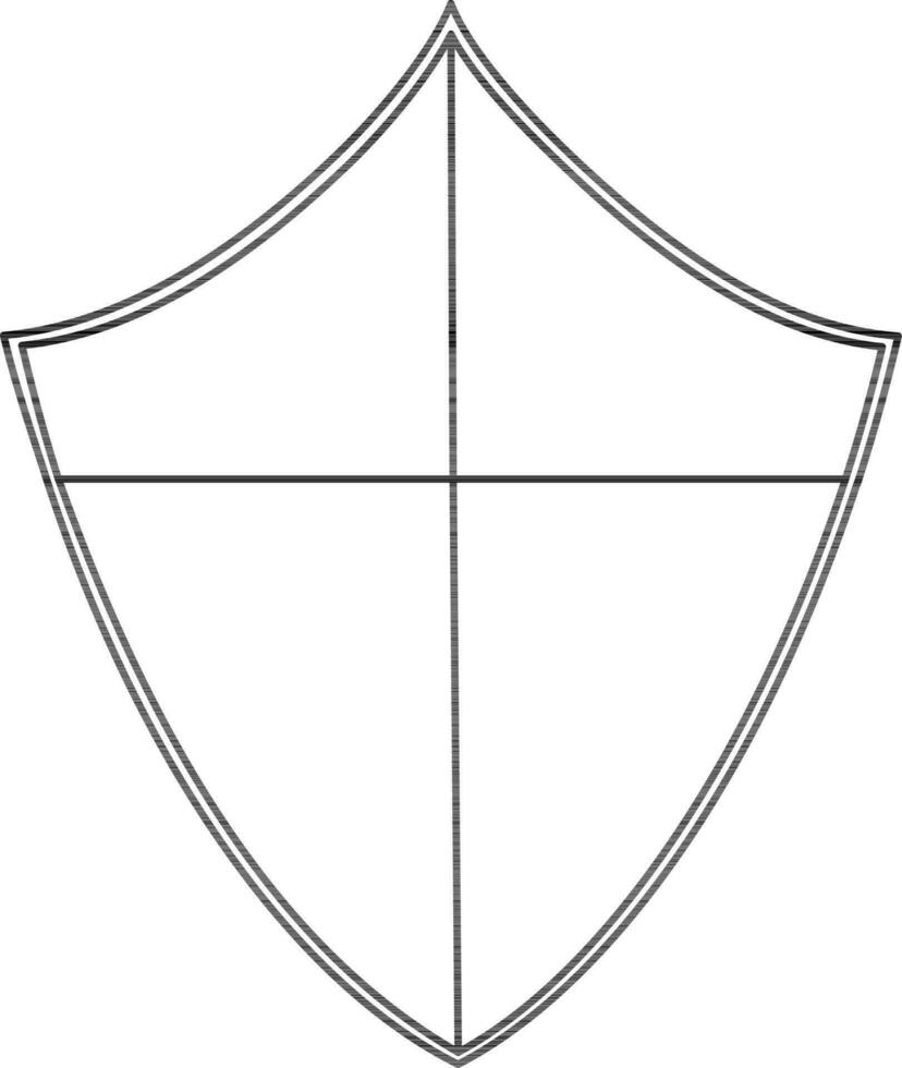 Stroke style of shield icon for award in isolated. vector
