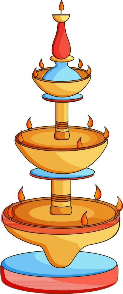 Brass oil lamp illustration. vector