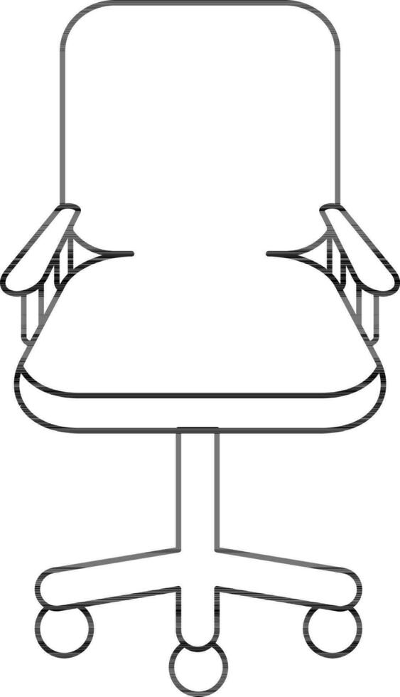 Rolling chair icon in stroke for sitting. vector