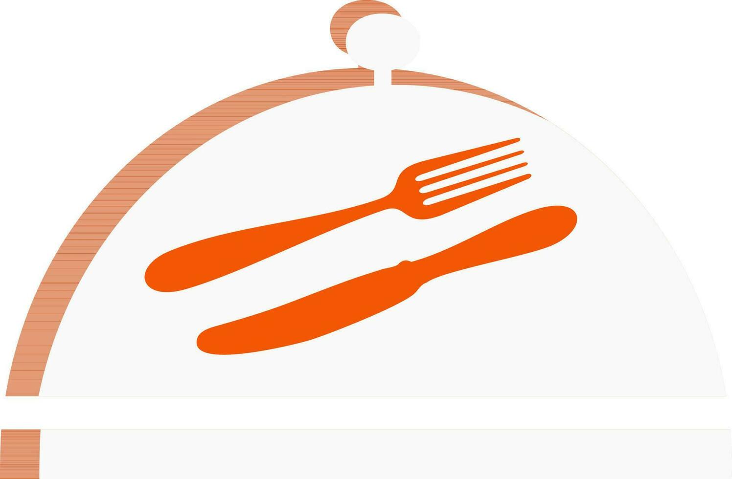 Restaurant cloche with fork and knife. vector