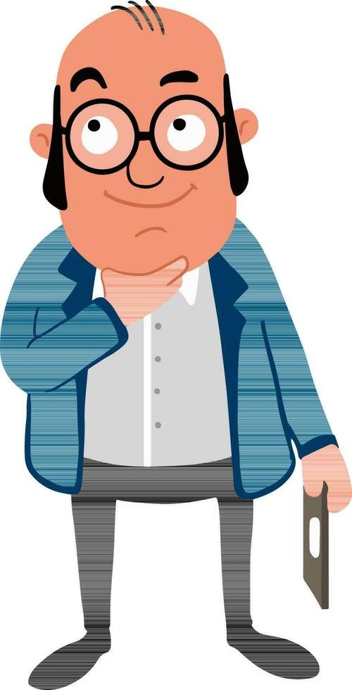 Character of an old businessman. vector