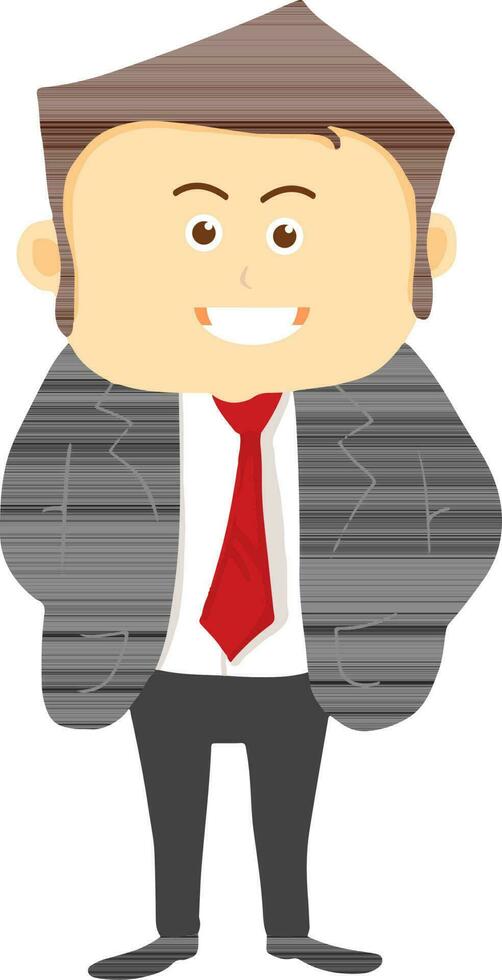 Cartoon character of happy businessman. vector
