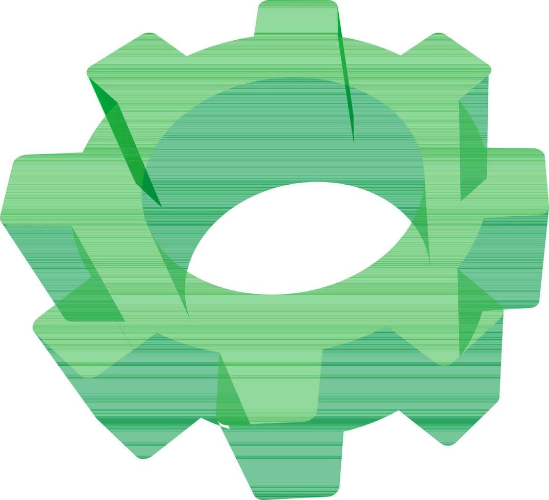3D green cogwheel or gear. vector