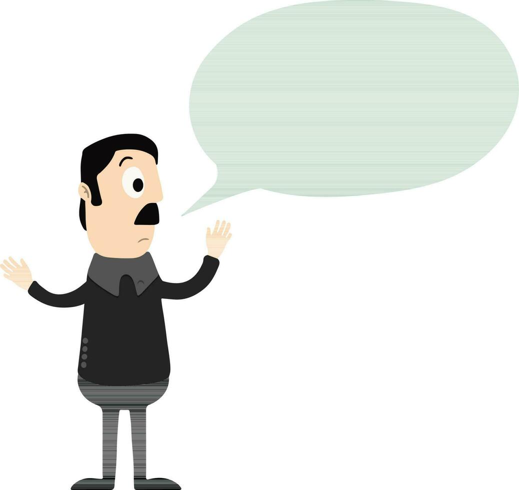 Adult businessman with blank speech bubble. vector