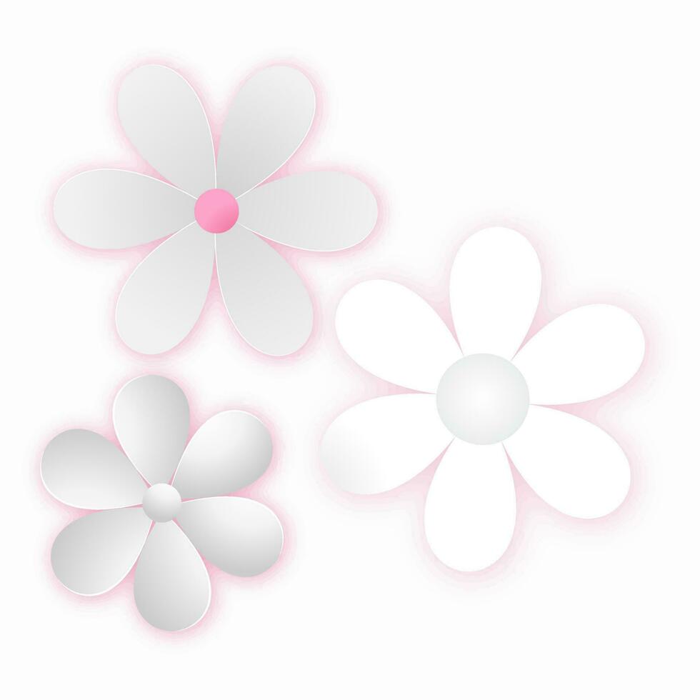 Paper cut flowers design on background. vector