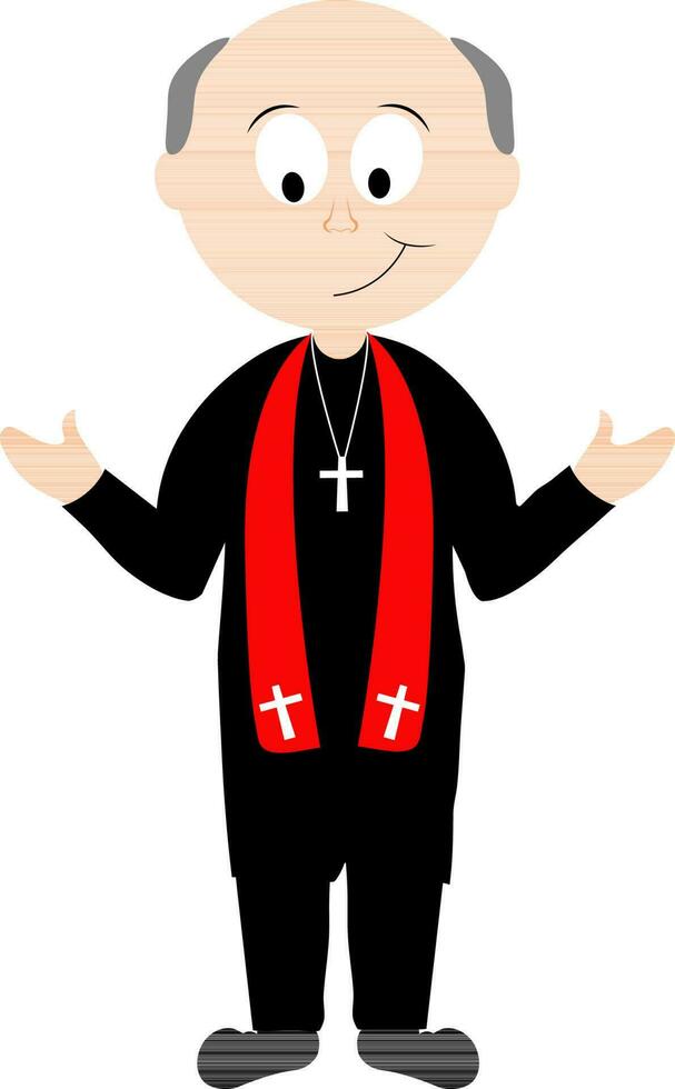 dibujos animados personaje de católico sacerdote. vector