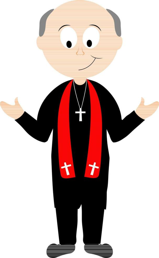 Cartoon character of Catholic Priest. vector