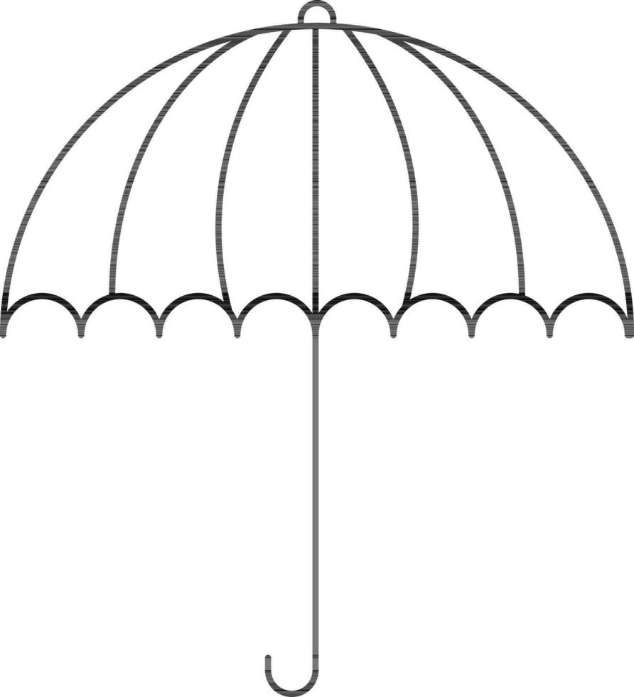 Flat Style Umbrella Icon in Black Outline. vector