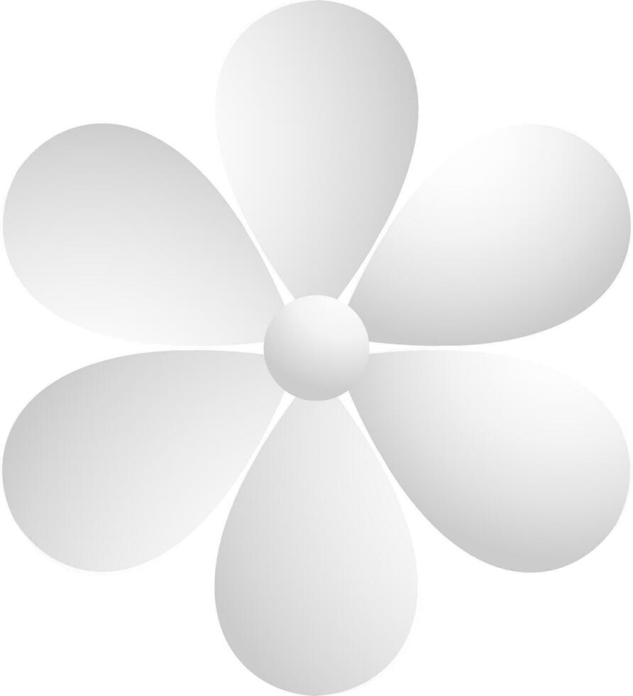 Paper cut white flower design. vector