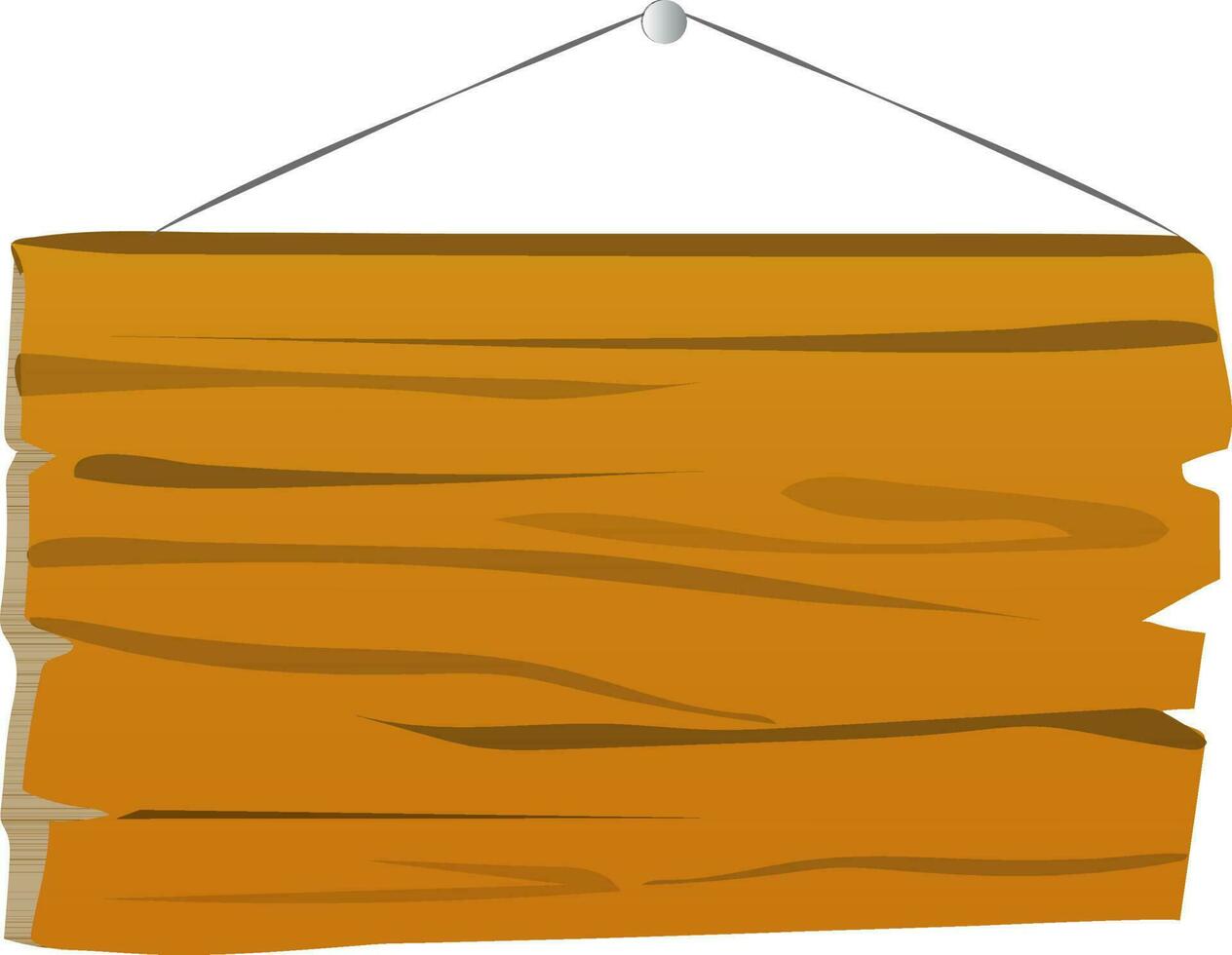 Hanging blank wooden board. vector