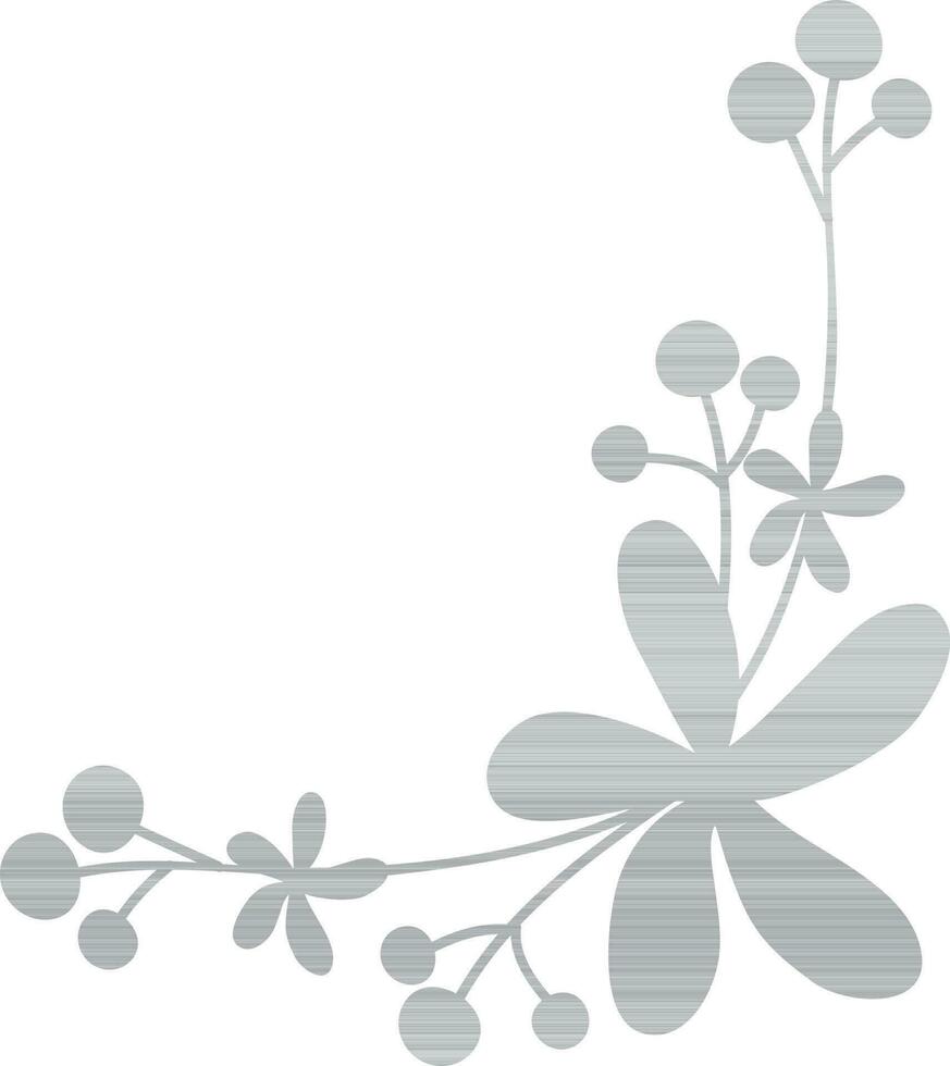 Flat illustration of grey flowers. vector