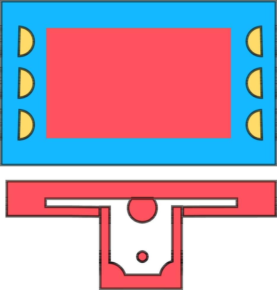 Colorful ATM machine with currency note. vector