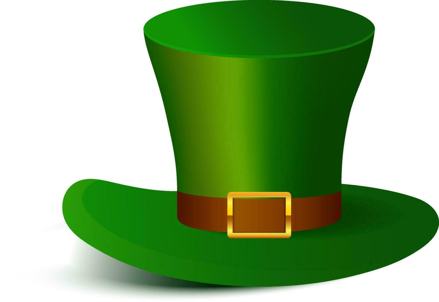 Glossy leprechaun hat with belt. vector