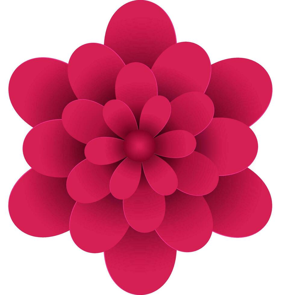 Pink flower design made by paper cut. vector