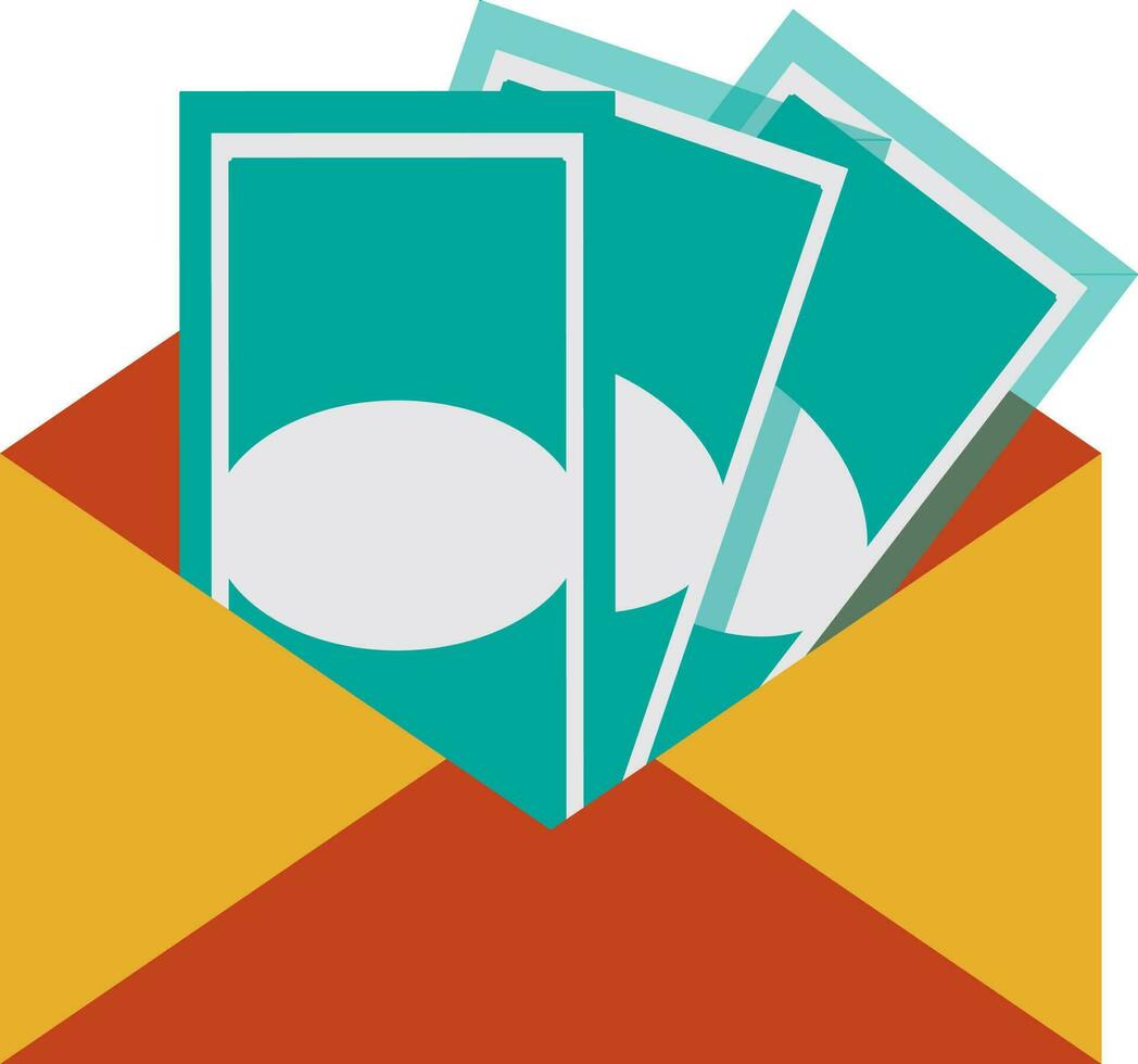 Blue money in envelope. vector