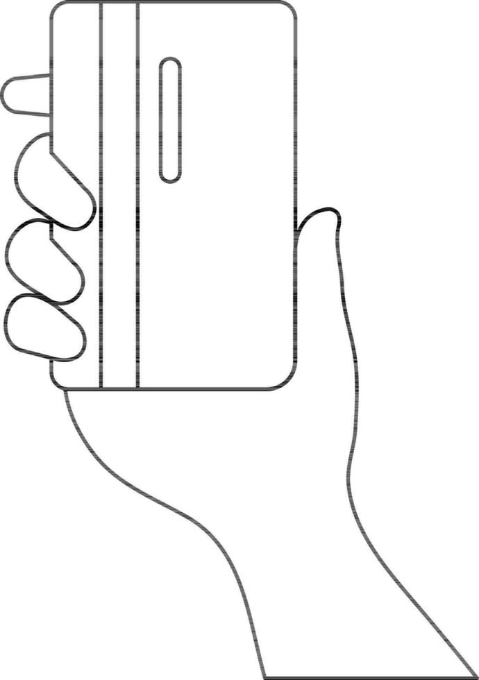 Hand holding payment card. vector