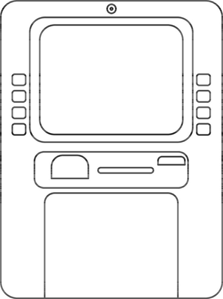 Black line art using POS terminal. vector