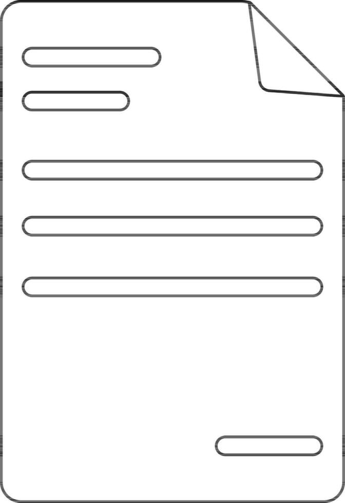 Black line art blank document. vector