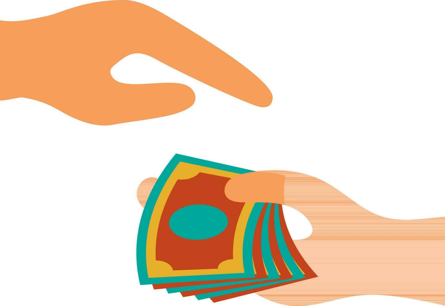 Hand holding money icon. vector