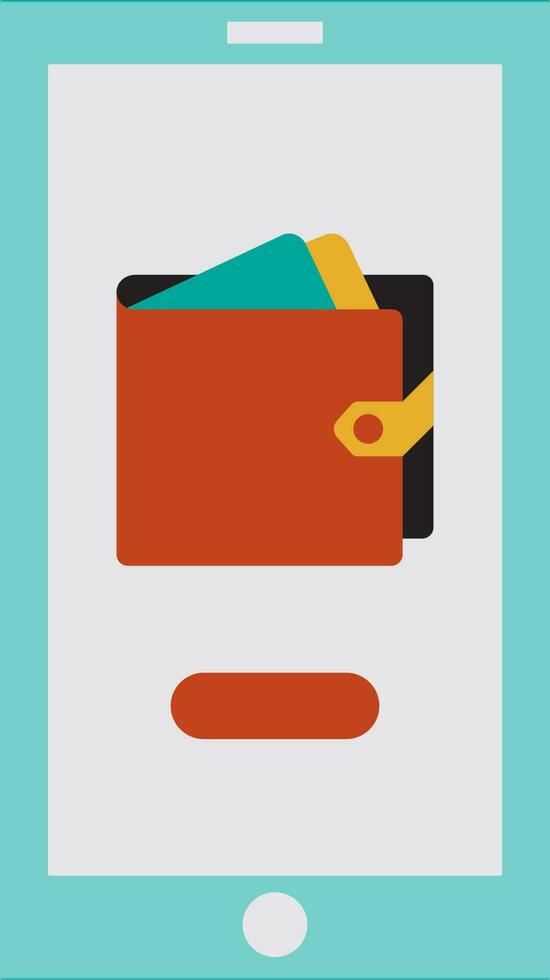 Wallet in smartphone for online payment. vector